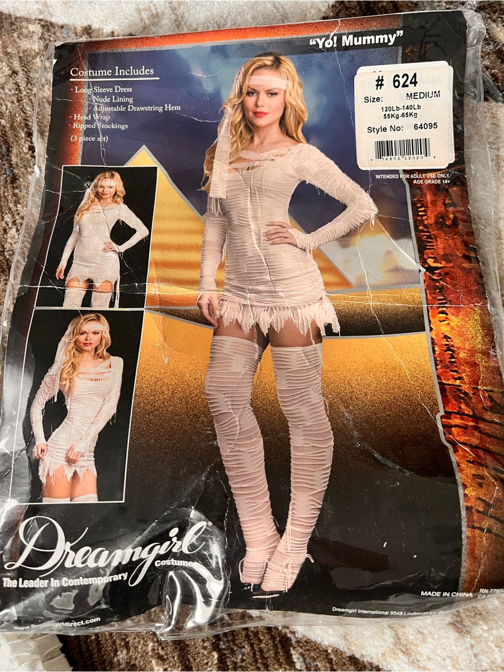 Dreamgirl Beige Ruched Mummy Costume Set